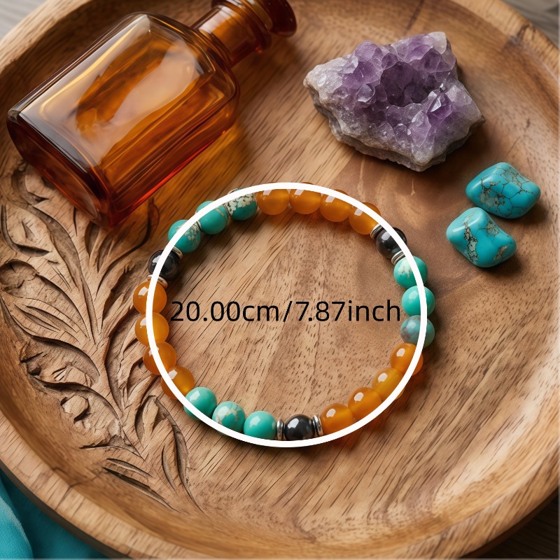 Retro Bohemian Turquoise Chalcedony Bracelet, Unisex